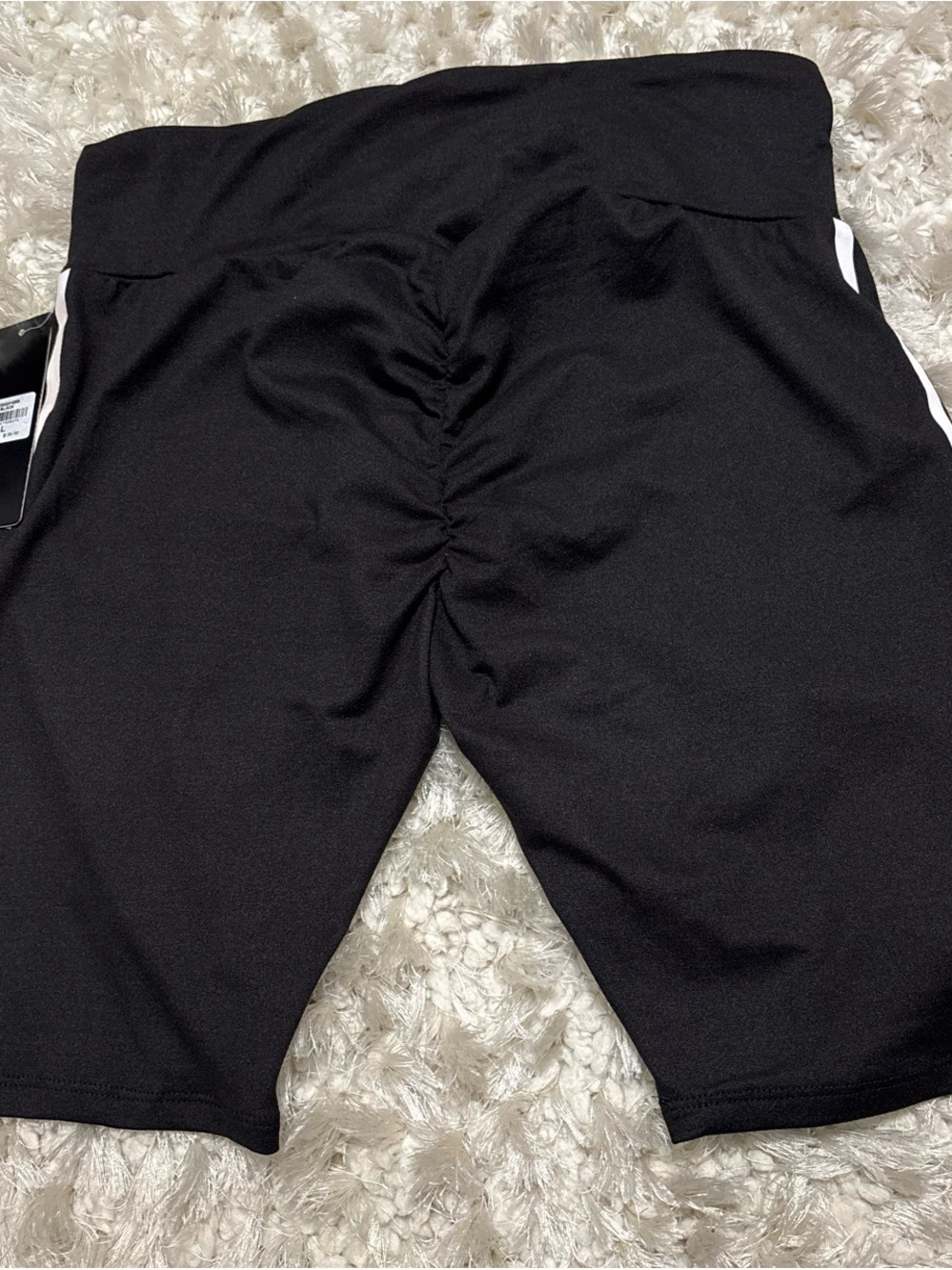 bebe Black Bike Shorts with White Logo - Picture 5 of 5